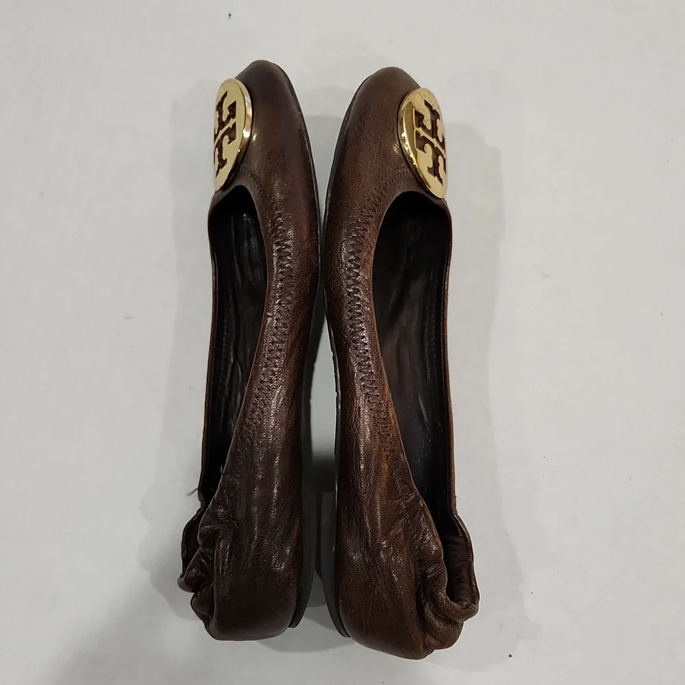 Tory Burch Flats With Gold Logo Size 7